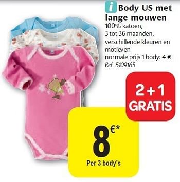 Promoties Body us met lange mouwen - Huismerk - Carrefour  - Geldig van 02/11/2011 tot 12/11/2011 bij Carrefour