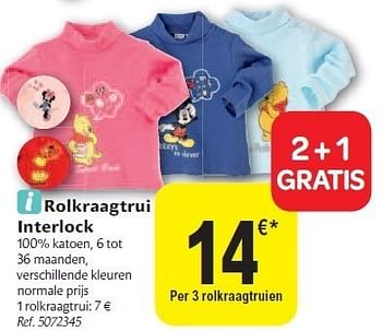 Promoties Rolkraagtrui interlock - Huismerk - Carrefour  - Geldig van 02/11/2011 tot 12/11/2011 bij Carrefour