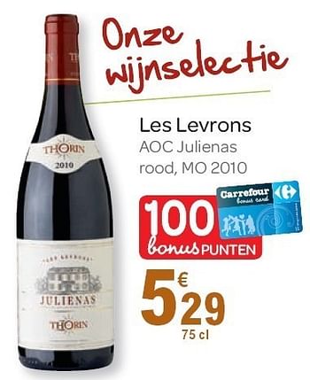 Promoties Les levrons - Rode wijnen - Geldig van 02/11/2011 tot 15/11/2011 bij Carrefour