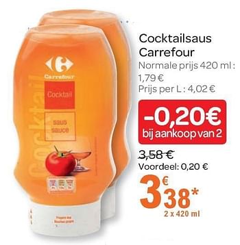 Promoties Cocktailsaus carrefour - Carrefour - Geldig van 02/11/2011 tot 15/11/2011 bij Carrefour