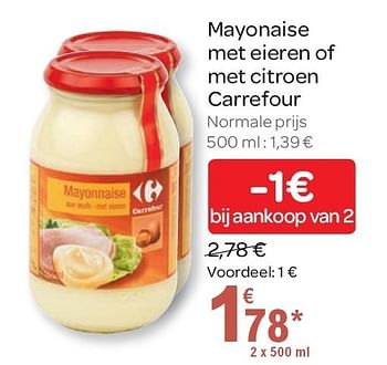 Promoties Mayonaise met eieren of met citroen carrefour - Carrefour - Geldig van 02/11/2011 tot 15/11/2011 bij Carrefour