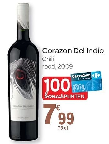 Promoties Corazon del indio - Rode wijnen - Geldig van 02/11/2011 tot 15/11/2011 bij Carrefour