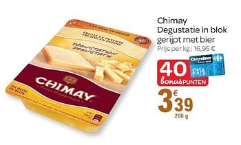 Promoties Chimay degustatie in blok gerijpt met bier - Chimay - Geldig van 02/11/2011 tot 15/11/2011 bij Carrefour