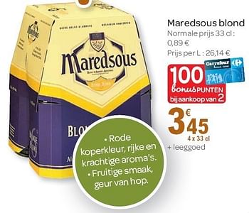 Promoties Maredsous blond - Maredsous - Geldig van 02/11/2011 tot 15/11/2011 bij Carrefour