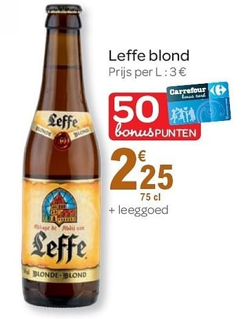 Promoties Leffe blond - Leffe - Geldig van 02/11/2011 tot 15/11/2011 bij Carrefour