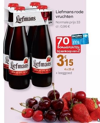 Promoties Liefmans rode vruchten - Liefmans - Geldig van 02/11/2011 tot 15/11/2011 bij Carrefour