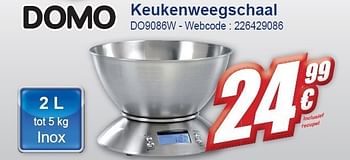 Promotions Keukenweegschaal do9086w - Domo elektro - Valide de 02/11/2011 à 15/11/2011 chez Eldi