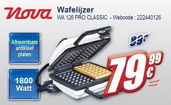 Promoties Wafelijzer wa 126 pro classic - Nova - Geldig van 02/11/2011 tot 15/11/2011 bij Eldi