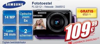 Promoties Fototoestel pl120-121 - Samsung - Geldig van 02/11/2011 tot 15/11/2011 bij Eldi