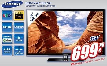 Promotions Led-tv ue40d5000 - Samsung - Valide de 02/11/2011 à 15/11/2011 chez Eldi