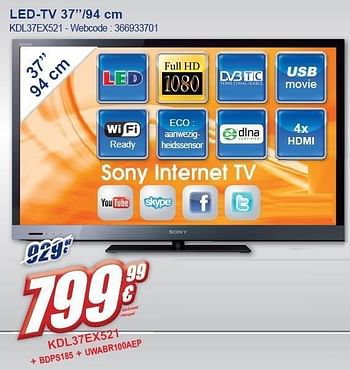 Promoties Led-tv kdl37ex521 - Sony - Geldig van 02/11/2011 tot 15/11/2011 bij Eldi