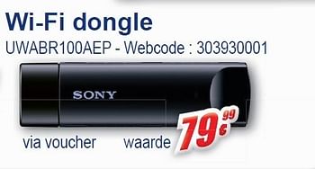 Promotions Wi-fi dongle uwabr100aep - Sony - Valide de 02/11/2011 à 15/11/2011 chez Eldi