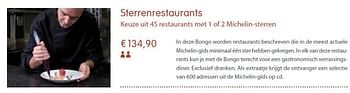 Promoties Sterrenrestaurants - Bongo - Geldig van 02/11/2011 tot 31/08/2012 bij Bongo