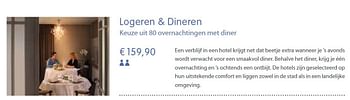 Promoties Logeren & dineren - Bongo - Geldig van 02/11/2011 tot 31/08/2012 bij Bongo