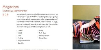 Promoties Magazines - Bongo - Geldig van 02/11/2011 tot 31/08/2012 bij Bongo