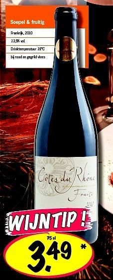 Promoties Côtes du rhône fruité - Rode wijnen - Geldig van 03/11/2011 tot 09/11/2011 bij Lidl