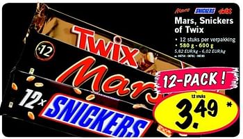 Promoties Mars, snickers of twix - Snickers - Geldig van 03/11/2011 tot 09/11/2011 bij Lidl