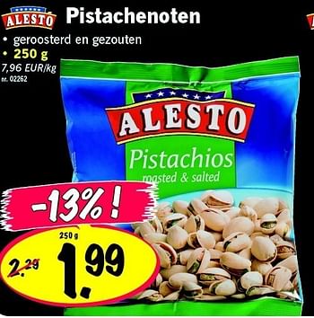Promoties Pistachenoten - Alesto - Geldig van 03/11/2011 tot 09/11/2011 bij Lidl