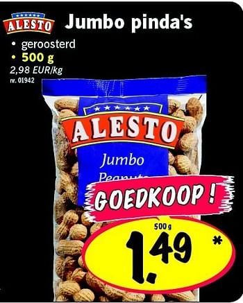 Promoties Jumbo pinda`s - Alesto - Geldig van 03/11/2011 tot 09/11/2011 bij Lidl