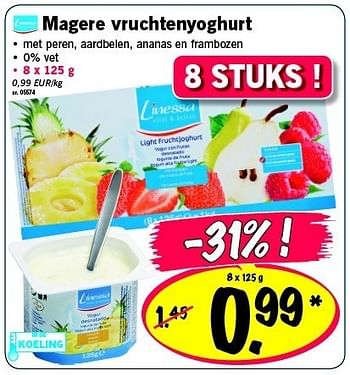 Promoties Magere vruchtenyoghurt - Linessa - Geldig van 07/11/2011 tot 09/11/2011 bij Lidl