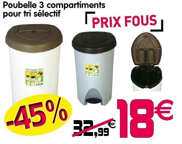 Produit maison Gifi Poubelle 3 compartiments pour tri s lectif