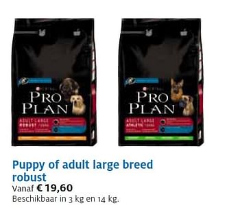 Promoties Puppy of adult large breed robust - Purina - Geldig van 13/11/2011 tot 21/12/2011 bij Aveve