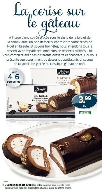 Deluxe Buche Glacee De Luxe Promotie Bij Lidl