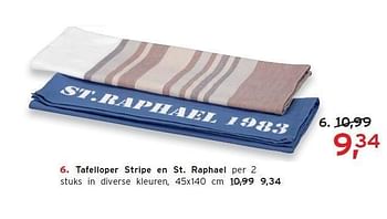 Huismerk - Bakker Tafelloper stripe en st. raphael - Promotie bij Leen Bakker
