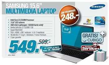 Promotions Multimedia laptop - Samsung - Valide de 30/11/2011 à 17/12/2011 chez Auva