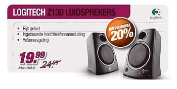 Promoties Z130 luidsprekers - Logitech - Geldig van 30/11/2011 tot 17/12/2011 bij Auva
