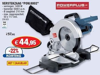 Promoties Verstekzaag pow.8002 - Powerplus - Geldig van 30/11/2011 tot 30/12/2011 bij Hubo