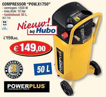 Promoties Compressor pow.x1750 - Powerplus - Geldig van 30/11/2011 tot 30/12/2011 bij Hubo