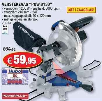 Promoties Verstekzaag pow.8130 - Powerplus - Geldig van 30/11/2011 tot 30/12/2011 bij Hubo