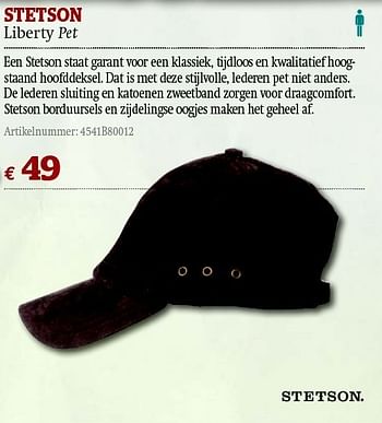 Promoties Liberty pet - Stetson - Geldig van 01/12/2011 tot 31/12/2011 bij A.S.Adventure