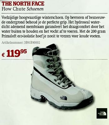 Promoties Flow chute schoenen - The North Face - Geldig van 01/12/2011 tot 31/12/2011 bij A.S.Adventure