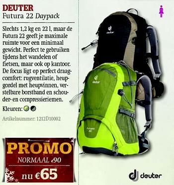 Promotions Futura 22 daypack - Deuter - Valide de 01/12/2011 à 31/12/2011 chez A.S.Adventure