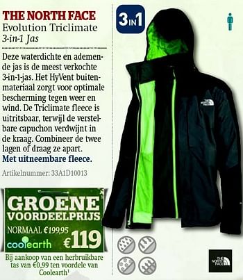 Promoties Evolution triclimate 3-in-1 jas - The North Face - Geldig van 01/12/2011 tot 31/12/2011 bij A.S.Adventure