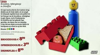 Promoties Brooddoos, opbergdoosje en drinkfles - Lego - Geldig van 01/12/2011 tot 31/12/2011 bij A.S.Adventure