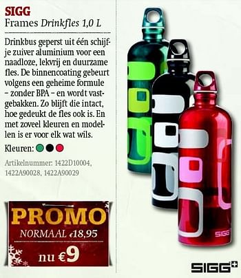 Promoties Frames drinkfles - Sigg - Geldig van 01/12/2011 tot 31/12/2011 bij A.S.Adventure