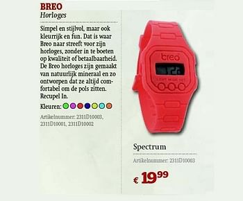 Promoties Horloges spectrum - Breo - Geldig van 01/12/2011 tot 31/12/2011 bij A.S.Adventure