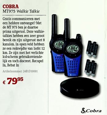 Promoties Mt975 walkie talkie - Cobra - Geldig van 01/12/2011 tot 31/12/2011 bij A.S.Adventure