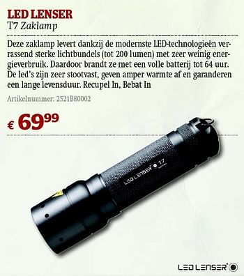 Promoties T7 zaklamp - LED Lenser - Geldig van 01/12/2011 tot 31/12/2011 bij A.S.Adventure