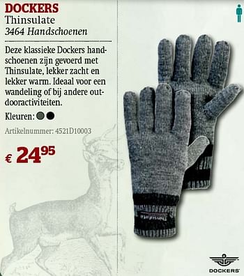 Promoties Thinsulate 3464 handschoenen - Dockers - Geldig van 01/12/2011 tot 31/12/2011 bij A.S.Adventure