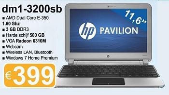 Promoties Notebook dm 1 3200sb - HP - Geldig van 01/12/2011 tot 15/01/2012 bij Compudeals