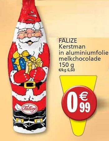 Promoties FALIZE Kerstman in aluminiumfolie melkchocolade - Falize - Geldig van 06/12/2011 tot 11/12/2011 bij Champion