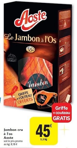 Jambon Sec Avec Os + Support & Couteau à Prix Carrefour