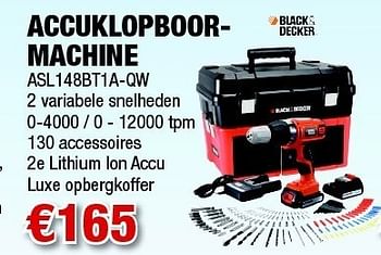 Promoties Accuklopboormachine asl148bt1a-qw - Black & Decker - Geldig van 08/12/2011 tot 31/12/2011 bij Cevo Market