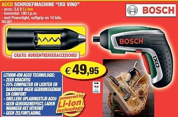 Promoties Accu schroefmachine xo vino - Bosch - Geldig van 21/12/2011 tot 08/01/2012 bij Hubo