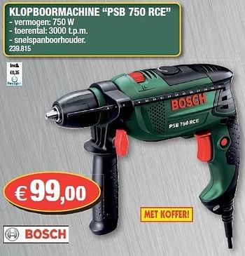 Promoties Klopboormachine psb 750 rce - Bosch - Geldig van 21/12/2011 tot 08/01/2012 bij Hubo