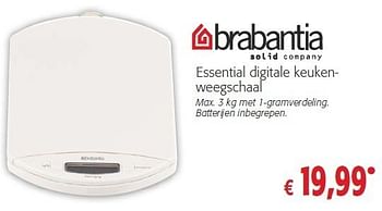 Brabantia Essential digitale keukenweegschaal - bij Colruyt